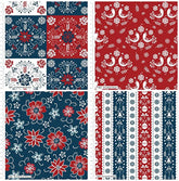 Lot de 4 Fat Quarters Scandi Christmas par Stuart Hillard (2803-00)